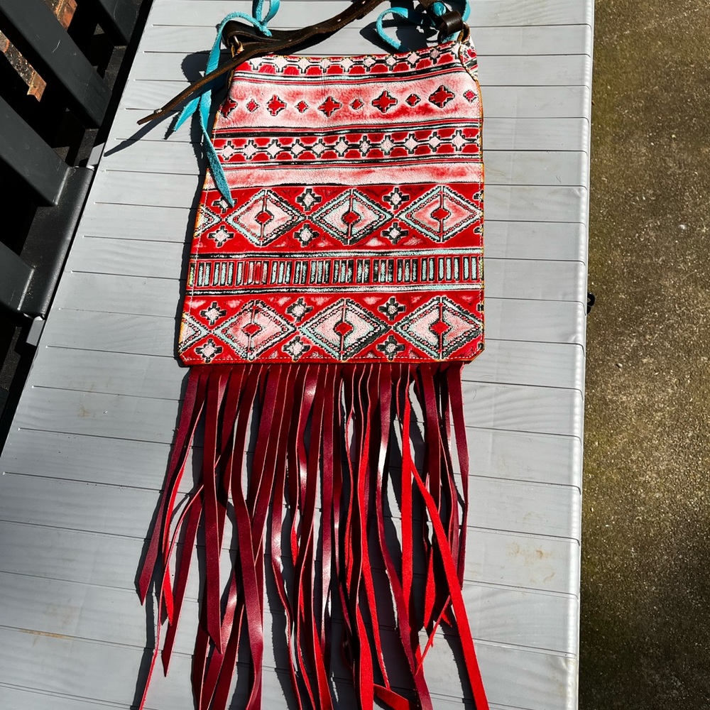 NEW Aztec Navajo leather purse bag